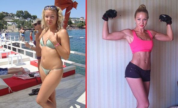 fotos antes e despois do aumento de mama coa axuda de deportes